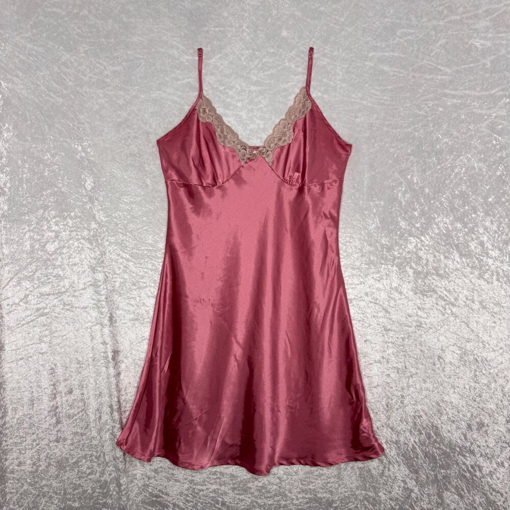 Victoria's Secret PINK Rose Colored Nightgown with Lace Trim - Size Large